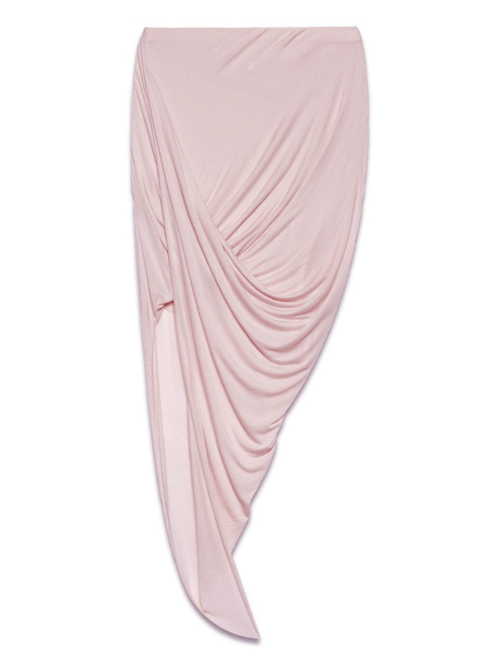 HELMUT LANG Kinetic Jersey Asymmetrical Draped Wrap Skirt in Optic Pink Large L